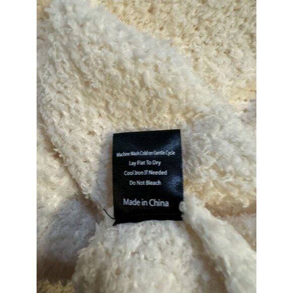 Anthropologie POL Sweater Top Medium M Cream Pink Flower Puffs Washable NEW - Picture 8 of 13